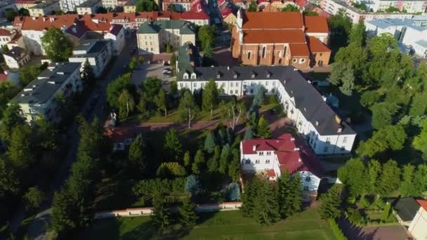 Bishops Palace Lomza Palac Biskupi Aerial View Poland High Quality — Stock Video