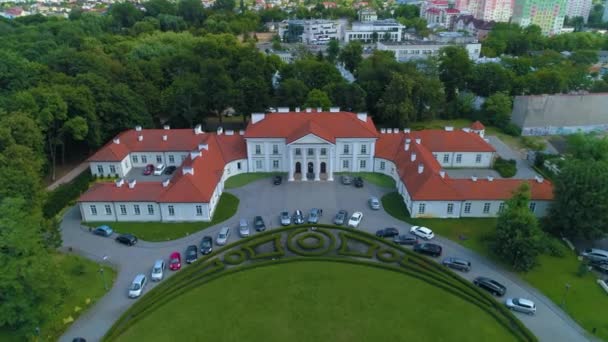 Siedlce Palac Oginskich Aerial View Poland宫高质量的4K镜头 — 图库视频影像