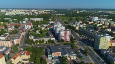 Güzel Panorama Lubin Widok Hava Manzarası Polonya. Yüksek kalite 4k görüntü