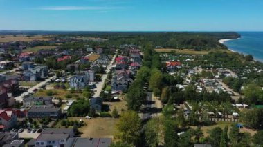 Güzel manzara Chlapowo Piekny Krajobraz Hava Manzarası Polonya. Yüksek kalite 4k görüntü