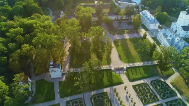 Park Palace Biala Podlaska Zespol Palacowy Radziwillow Aerial View Polandv — 图库视频影像