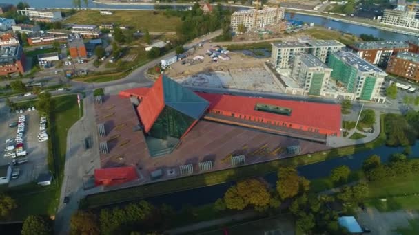 第二次世界大戦の博物館グダニスク博物館空中ビューポーランド 高品質4K映像 — ストック動画