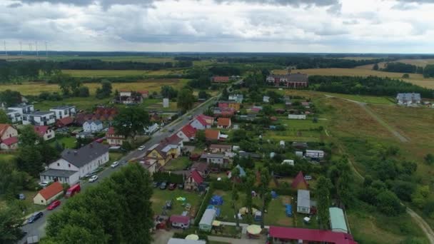 Beau Paysage Lukecin Piekny Krajobraz Vue Aérienne Pologne Images Haute — Video