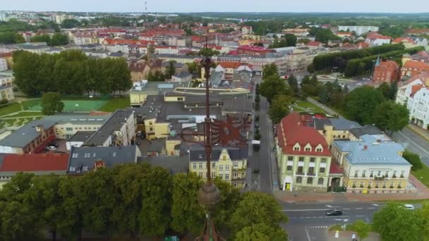 委员会Slupsk Ratusz Urzad Miasta Plac Zwyciestwa Aerial View Poland 高质量的4K镜头 — 图库视频影像