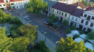 Plac Wolnosci Centrum Biala Podlaska Şehir Merkezi Hava Görüntüsü Polonya. Yüksek kalite 4k görüntü
