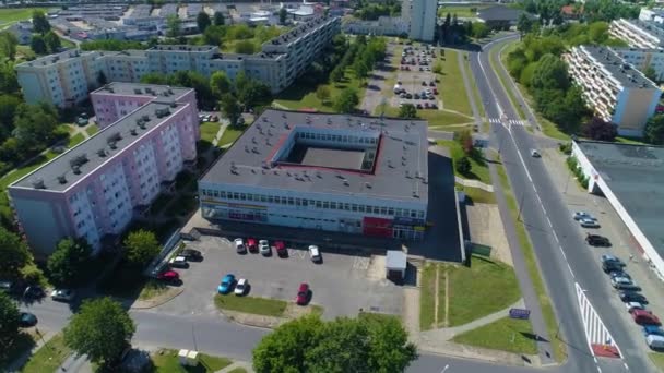 Nákupní Centrum Konin Galeria Aerial View Polsko Vysoce Kvalitní Záběry — Stock video