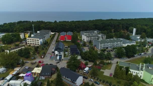 Hotéis Beira Mar Dabki Morze Hotele Aerial View Poland Imagens — Vídeo de Stock