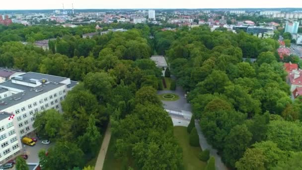 Park Planty Bialystok Centrum Aerial View Polsko Vysoce Kvalitní Záběry — Stock video