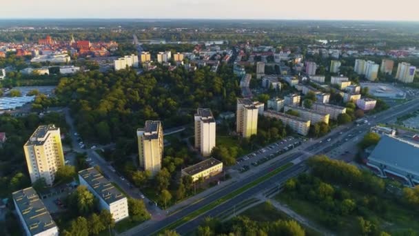 Estate Beautiful Landscape Torun Krajobraz Aerial View Polsko Vysoce Kvalitní — Stock video