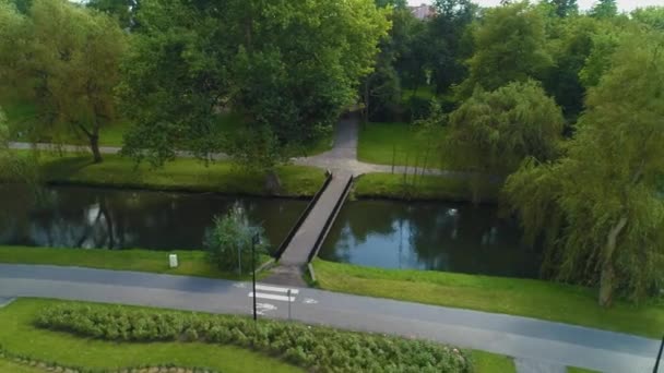 Park Mostowy Sienkiewicza Włocławek Największy Widok Powietrza Polskę Wysokiej Jakości — Wideo stockowe