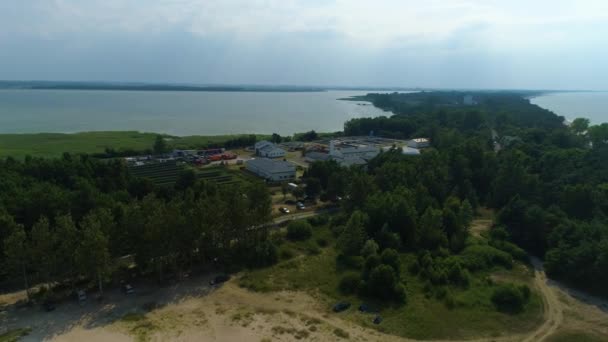 Jezioro Jamno Piękny Krajobraz Mielno Krajobraz Widok Powietrza Polska Wysokiej — Wideo stockowe
