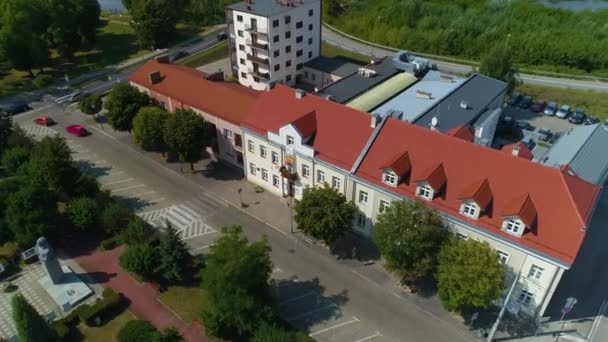 Музей Ostroleka Muzeum Kultury Kurpiowskiej Aerial View Poland Высококачественные Кадры — стоковое видео