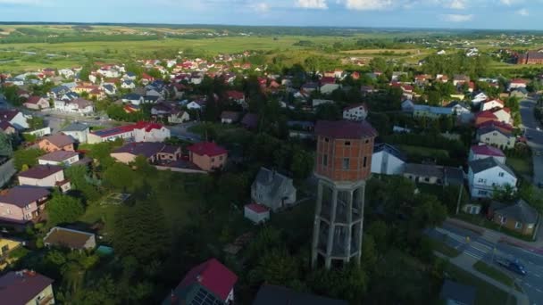 Peyzaj Kulesi Lomza Wieza Cisnien Hava Görüntüsü Polonya Yüksek Kalite — Stok video