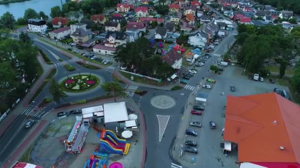 Centrum Downtown Dziwnow Aerial View Πολωνία Υψηλής Ποιότητας Πλάνα — Αρχείο Βίντεο
