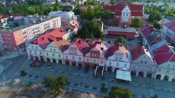 Old Town Market Lomza Staar Miasto Rynek Aerial View Polen — Stockvideo