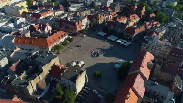 Old Town Market Gniezno Rynek Stare Miasto Flygfoto Polen Högkvalitativ — Stockvideo