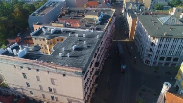 Street Gdanska Plac Wolnosci Bydgoszcz Aerial View Poland Vysoce Kvalitní — Stock video