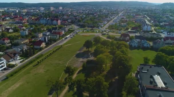 Memorial Park Rumia Park Pamieci Pomnik Aerial View Lengyelország Kiváló — Stock videók