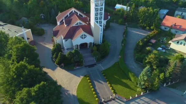 Templom Rumia Kosciol Judy Tadeusza Aerial View Lengyelország Kiváló Minőségű — Stock videók