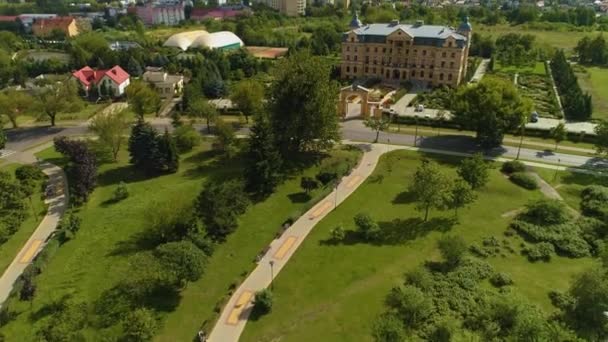 Amber Palace Hotel Wloclawek Palac Bursztynowy Aerial View Poland Dalam — Stok Video