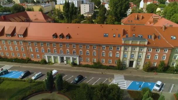 Council Pila Urzad Miasta Plac Staszica Aerial View Poland Vysoce — Stock video