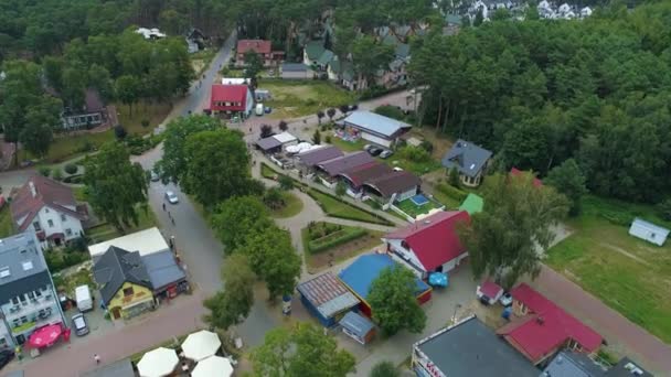 Downtown Lukecin Centrum Aerial View Πολωνία Υψηλής Ποιότητας Πλάνα — Αρχείο Βίντεο