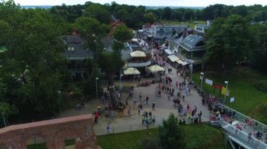 Promenade Trzesacz Deptak Hava Görüntüsü Polonya. Yüksek kalite 4k görüntü