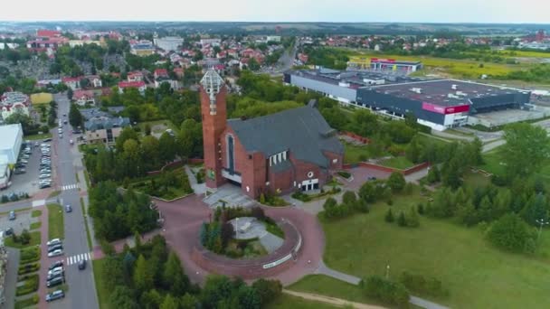 Sanctuary Lomza Sanktuarium Aerial View Poland High Quality Footage — Stock Video