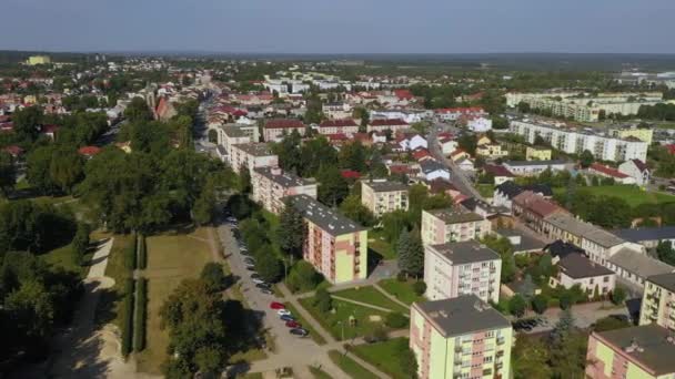 Güzel Peyzaj Konskie Apartmanı Krajobraz Bloki Hava Görünümü Polonya Yüksek — Stok video