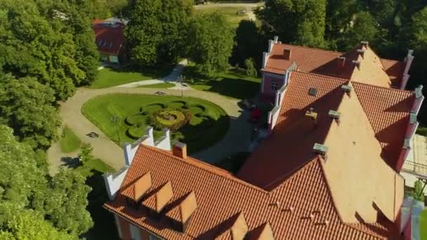 Museum Writings Wejherowo Muzeum Palac Park Downtown Aerial View Poland — стокове відео