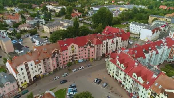 New Estate Maria Kolbe Pila Osiedle Aerial View Polen Hoge — Stockvideo