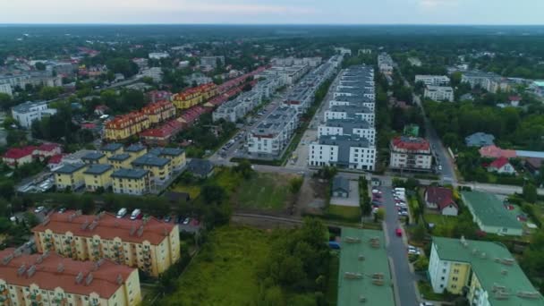 Piękne Apartamenty Apartamenty Piaseczno Apartamenty Osiedle Widok Lotu Ptaka Polska — Wideo stockowe