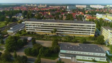 Eski Bina Luxpol Stargard Stary Budynek Hava Görüntüsü Polonya. Yüksek kalite 4k görüntü