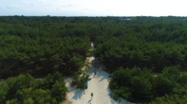 Orman Sahili Juratalas Plaza Havacılık Görünümü Polonya. Yüksek kalite 4k görüntü