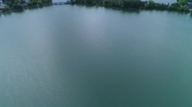 Güzel Peyzaj Gölü Elk Jezioro Krajobraz Hava Manzarası Polonya. Yüksek kalite 4k görüntü