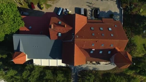 Castle Hotel Leba Zamek Hotel Aerial View Poland Wysokiej Jakości — Wideo stockowe