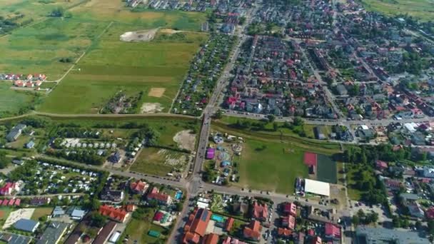 Gyönyörű Táj Leba Piekny Krajobraz Aerial View Lengyelország Kiváló Minőségű — Stock videók
