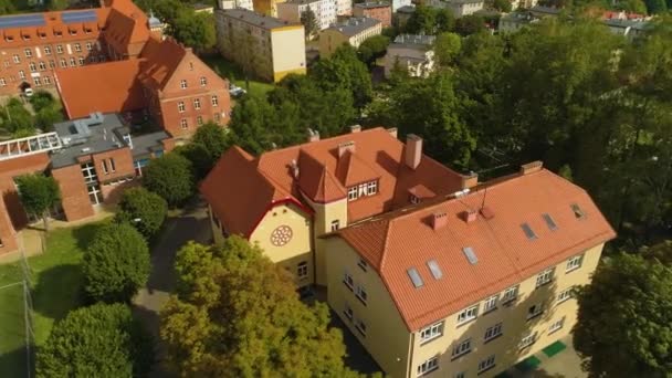 Szkoła Prywatna Wejherowo Niepubliczny Szkola Aerial View Poland Wysokiej Jakości — Wideo stockowe