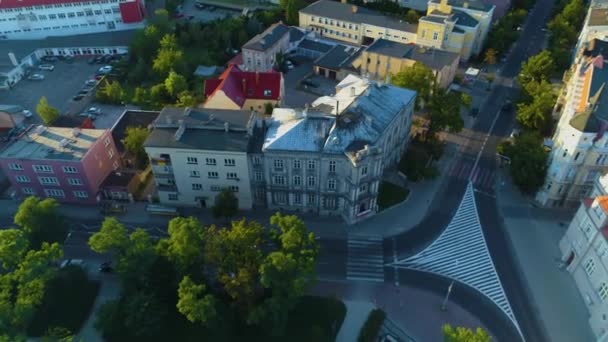 Tenement Park Kosciuszki Gniezno Kamienice Aerial View Poland High Quality — Stock Video