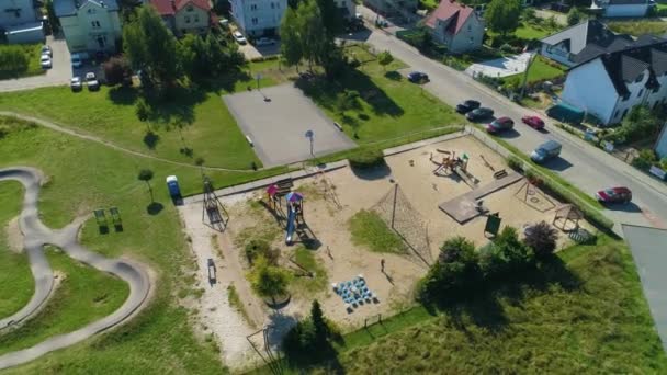 Playground Pumptrack Rumia Plac Zabaw Bojanowski Vista Aérea Polônia Imagens — Vídeo de Stock