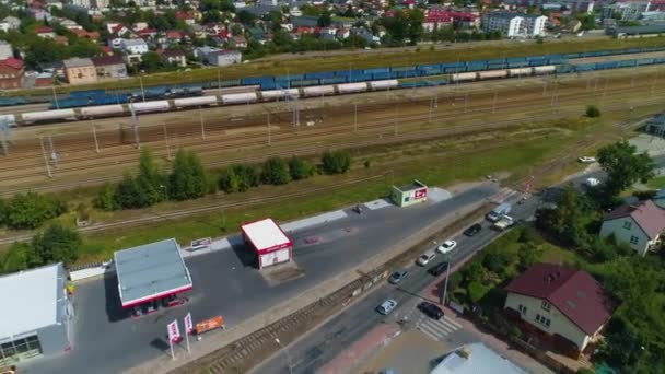 Spoorwegen Siedlce Tory Kolejowe Luchtfoto Polen Hoge Kwaliteit Beeldmateriaal — Stockvideo