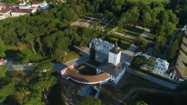 Saray Kompleksi Biala Podlaska Zespol Sarayı Radziwillow Hava Görüntüsü Polonya — Stok video