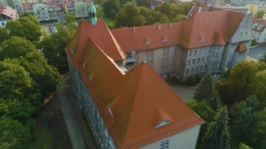 Okul Kompleksi Stargard Zespol Szkol Mieszka Hava Görüntüsü Polonya. Yüksek kalite 4k görüntü