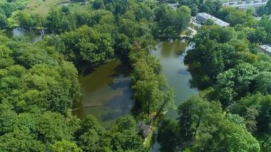 Ponds Pruszkow Stawy Potulickich Hava Manzaralı Polonya. Yüksek kalite 4k görüntü