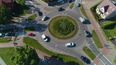 Rondo Jana Pawla Rumia Merkez Hava Görüntüsü Polonya. Yüksek kalite 4k görüntü