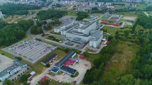 Spitalul Masovian Ostroleka Mazowiecki Szpital Aerial View Polonia Imagini Înaltă — Videoclip de stoc