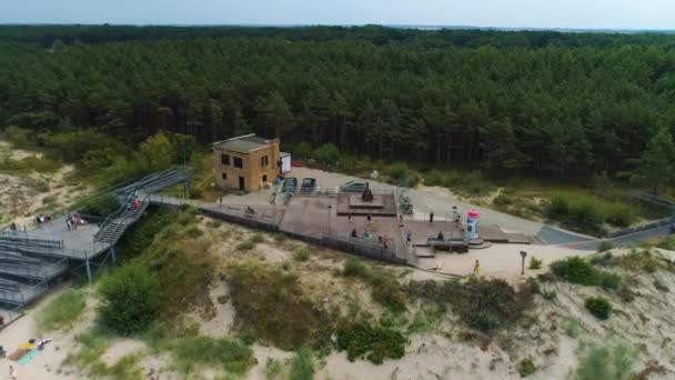 Praia Sea Lazy Plaza Morze Tarasy Widokowe Aerial View Poland — Vídeo de Stock