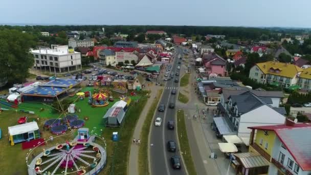 Downtown Center Main Street Dabki Luftaufnahme Polen Hochwertiges Filmmaterial — Stockvideo