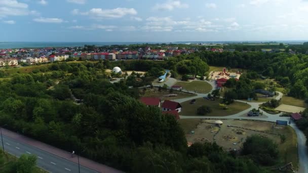 Krásné Wladyslawowo Oceanpark Aerial View Polsko Vysoce Kvalitní Záběry — Stock video