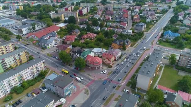 Centro Ulica Listopada Ostroleka Vista Aérea Polonia Imágenes Alta Calidad — Vídeos de Stock